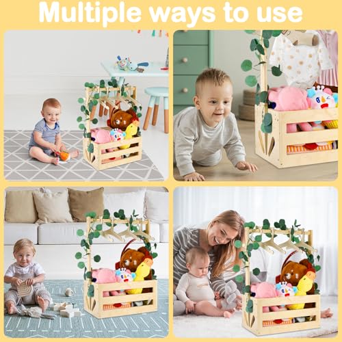 Panier de rangement décoratif bébé en bois noble avec ses accessoires de tri - 7