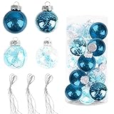 🎅2.【Material Especial】Estas bolas de árbol de Navidad irrompibles combinan la belleza y el brillo del cristal real con la practicidad irrompible del plástico. Ideal para familias con niños y mascotas. Te libera de preocuparte por que se lastimen y fragmentos de vidrio en todas partes.