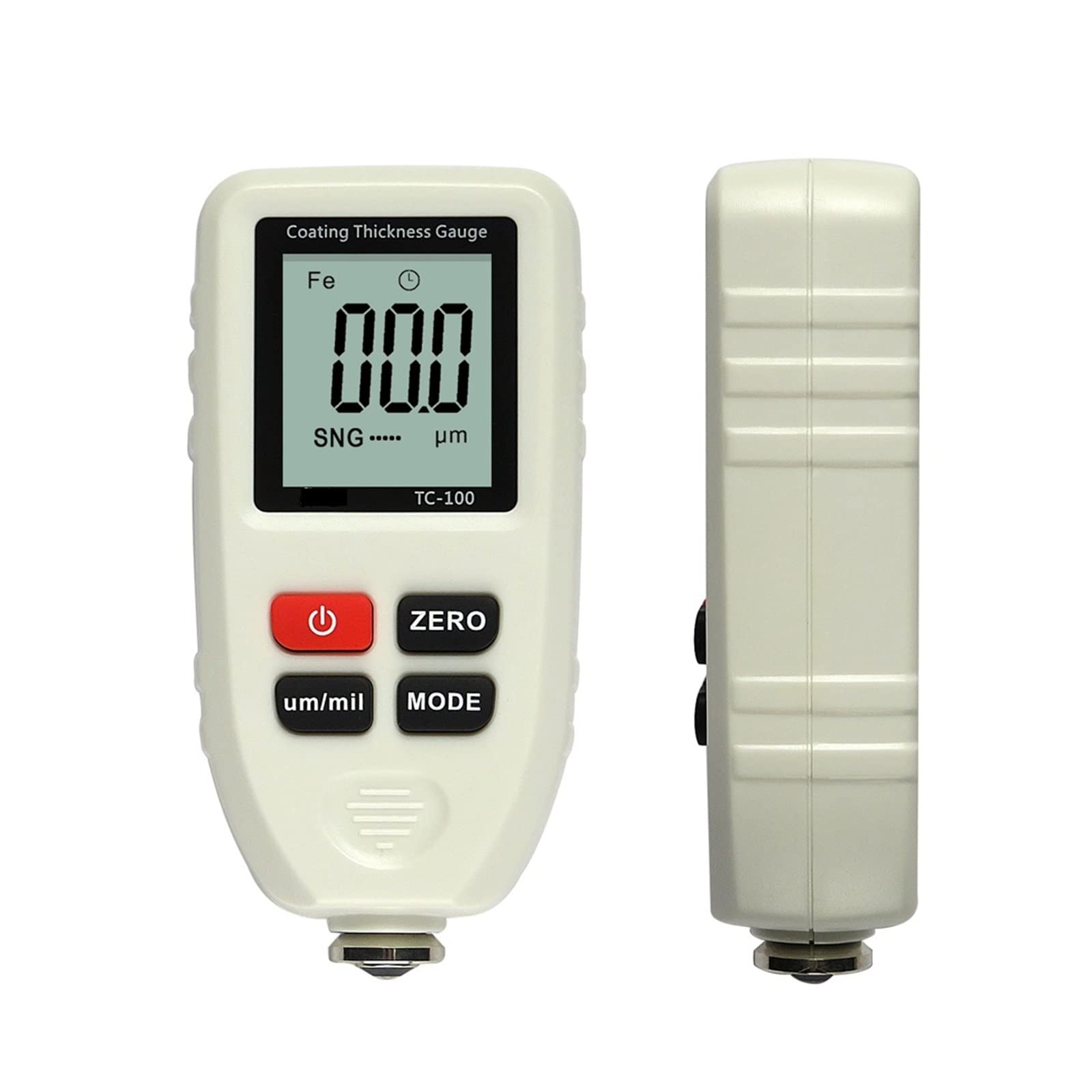 TC100 Automobile Thickness Gauge Car Paint Tester Thickness Coating Meter Ultra-Precise 0.1micron/0-1300(Bianco)