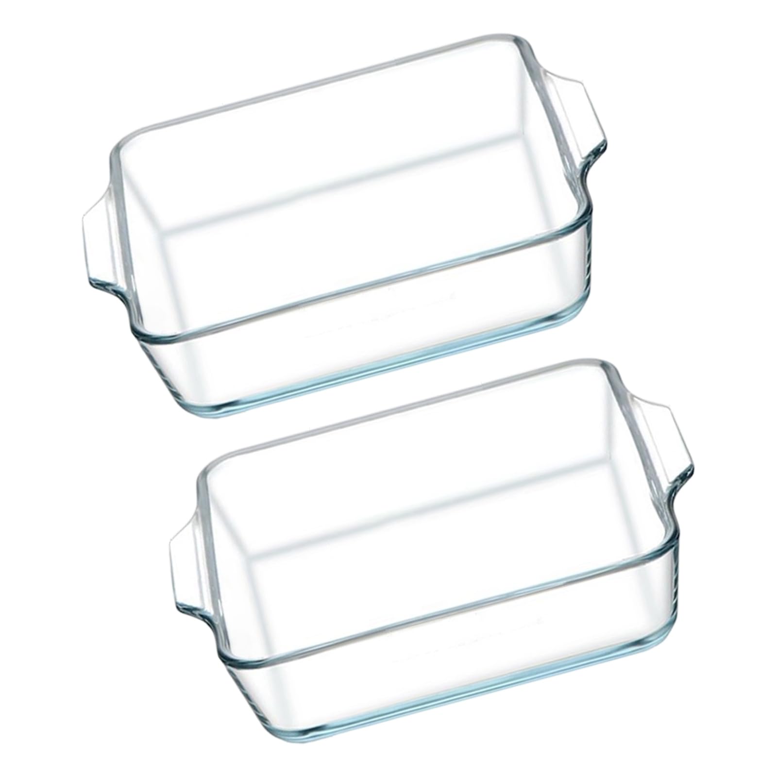 DSLKGWE 2Pieces Clear Glass Cookware Set Microwave Serving Dishes Suitable for Oven Microwave and Serving with Nonslip Handle Ovenproof Glass Cookware Set