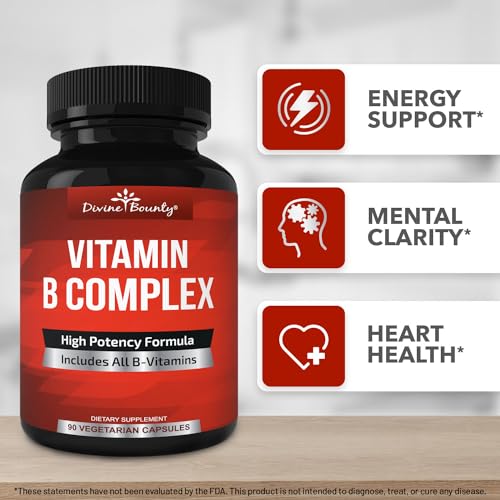 Divine Bounty 9506000122304 Super B Complex Vitamins - All B Vitamins Including B12, B1, B2, B3, B5, B6, B7, B9, Folic Acid - Vitamin B Supplement thumb #5