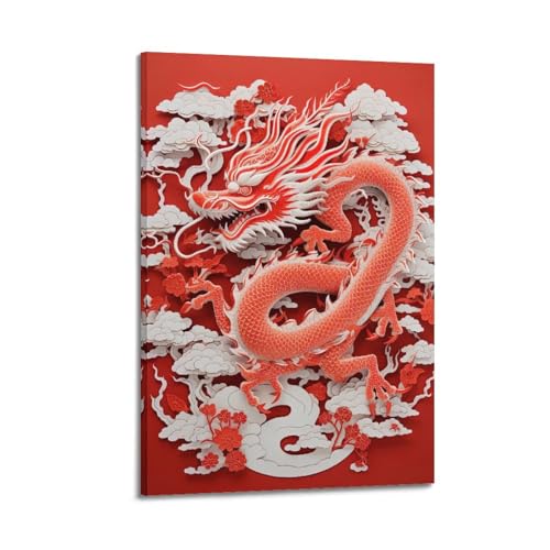 Dragon chinois rouge Totem 15 GEAD pour dynamiser l'ambiance d'un bureau créatif
