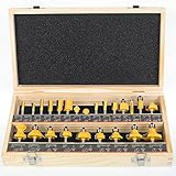 Router Bits Set 1/4 Inch Shank - BAIDETS Upgrade 24 Piece Router Bit Set Craftsman, 1/4' Tungsten Carbide Router Bits for Woodworking