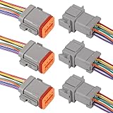 3 Pair 8 Pin Connector Wiring 8 Wire Way Waterproof Automotive Electrical Connector Male Female Plug Wiring Harness for Car Truck Boat