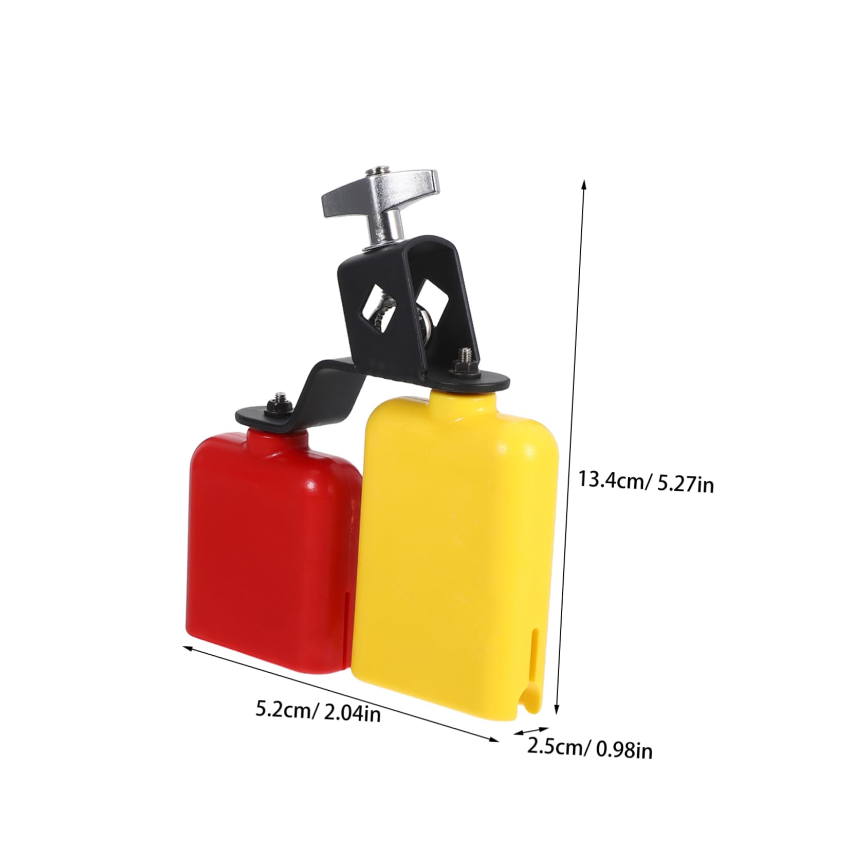 OFFSCH Bicolor Plastic Jam Block High Low Tones Cowbell Sambago Bell Drum Band Percussion Instrument