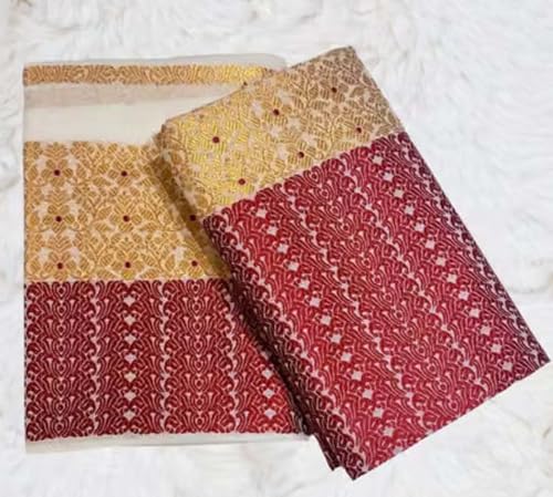 Generic maroon traditional silk saree – image 2