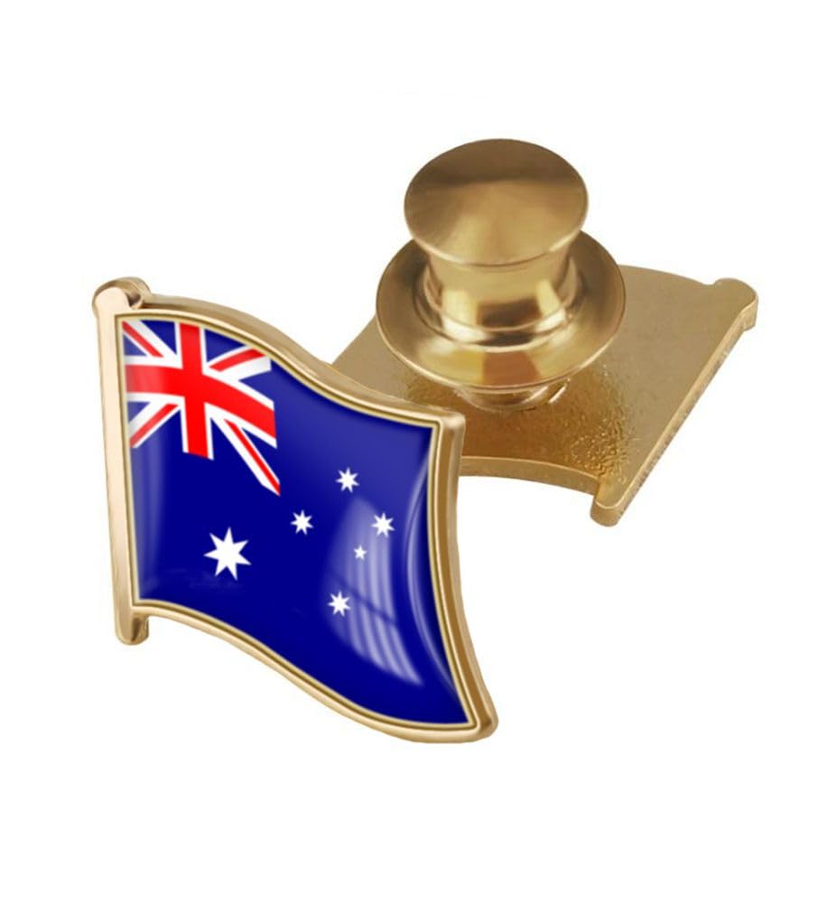 vmcoatdu Country Flag Backs Locking Pin Keepers Locking Clasp Pin Badge International Travel Brooch Metal Alloy Souvenir Pin 0.75x0.7 Inch Small Pin