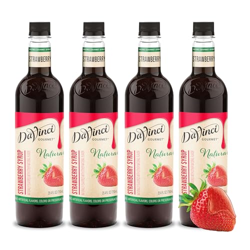 Image of DaVinci Gourmet Naturals Strawberry Syrup, 25.4 Fluid Ounces (Pack of 4)