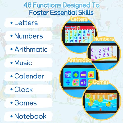 Image of HAIOUMM Kids Laptop, 4.3 inch Color Screen, 48 Learning Modes, Ages 5+