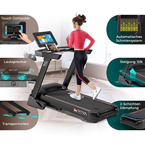 AsVIVA T18 Profi Laufband | Hochwertiger Heimtrainer mit integriertem Lautsprecher | Steigung bis 15% | Android-Computer… – Bild 3