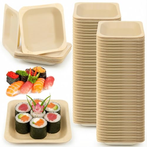 10 Best Palm Leaf Plates Perfect for Eco-Friendly Entertaining 1 100Pcs Disposable Square Bamboo Palm Bowls