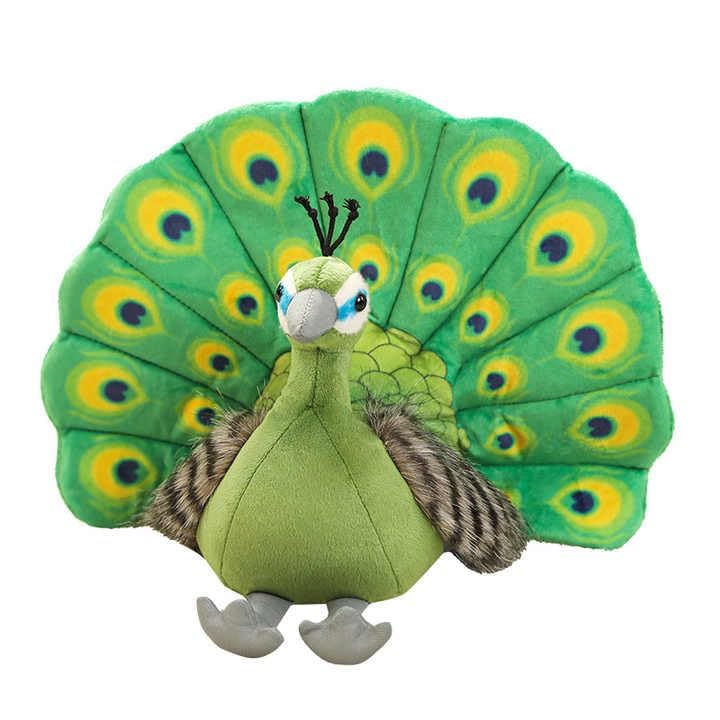 Image of AVSHUB Peacock Plush Soft Toy for Kids, Boys & Girls | Ultra Soft Stuffed Peacock Bird Toy for Playtime, Home Decor & Birthday Gift | Green | 30 cm