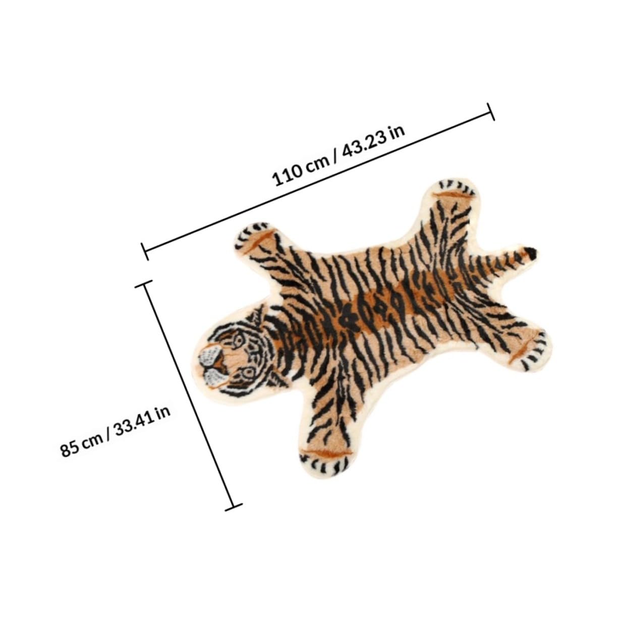 Beavorty Zerbino Antiscivolo Tigre 85x110 Cm, Tappetino da Pavimento Decorativo per Ingresso e Camera da Letto, Cuscino da Pavimento per Casa e Soggiorno Motivo Animale Creativo