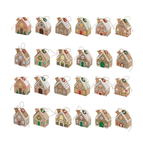 Weihnachtsdeko in Kiste 20 DECORNIJIA 24 Stück Weihnachts -Advents -Geschenkbox Keksdosen für...