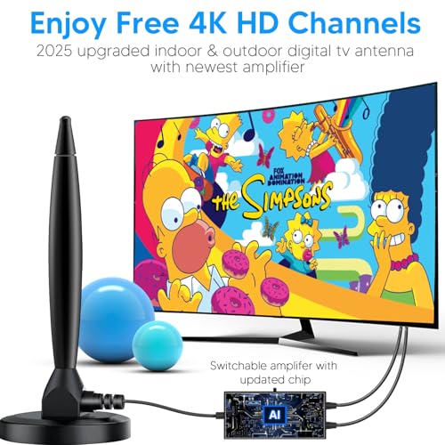 image for Aquario TV Antenna Indoor, 2026 Digital HD TV Antennas for Local Chann