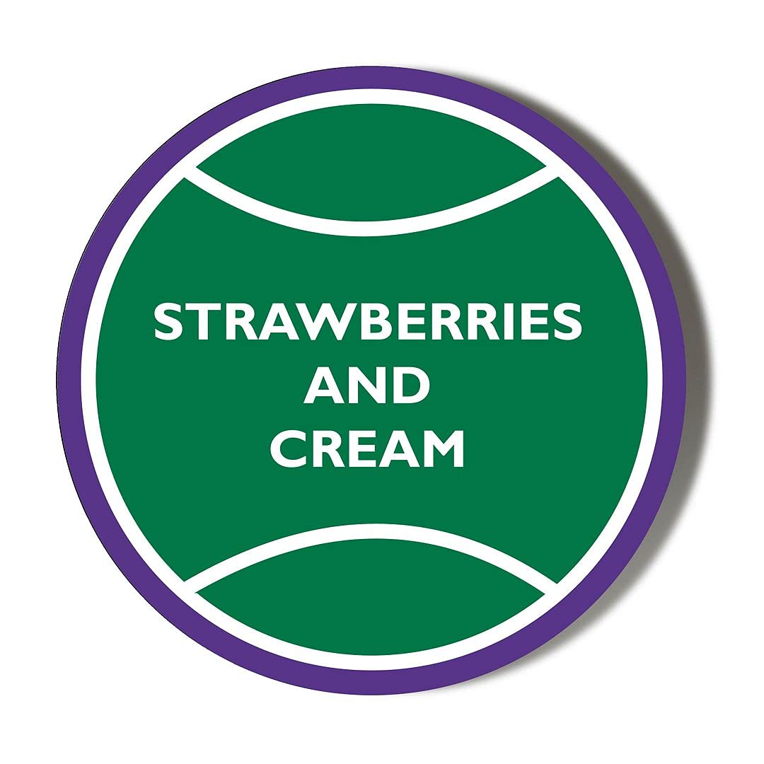 Gift Insanity Multi Tennis Ball - Strawberries And Cream 10 X 56Mm Vinyl Stickers Pack Of 10