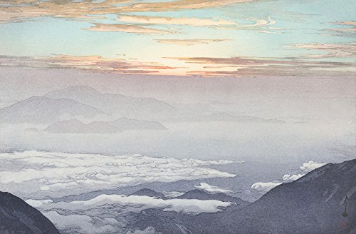 Hanga Harbor Japanese Art Print - Sea of Clouds (Unkai, Ho-o-San) from the Series Southern Japanese Alps by Yoshida Hiroshi