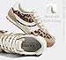 LUCKY STEP Women's Fashion Sneakers Thin Sole Lace up Tennis Shoes Lightweight Walking Running Gym Workout Classic Retro Footwear Anti Slip Trainers(Leopard,7 B(M) US)