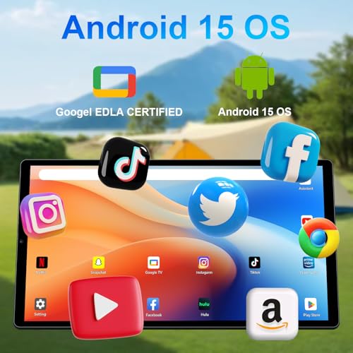 Image of 21.5 inch Portable TV with Touchscreen, Android 15 OS, 6GB+128GB Storage, 1080P Smart Handy TV with Built-in 13MP Camera & Battery, Movable Touch Screen Monitor for Home, Kitchen, Camping