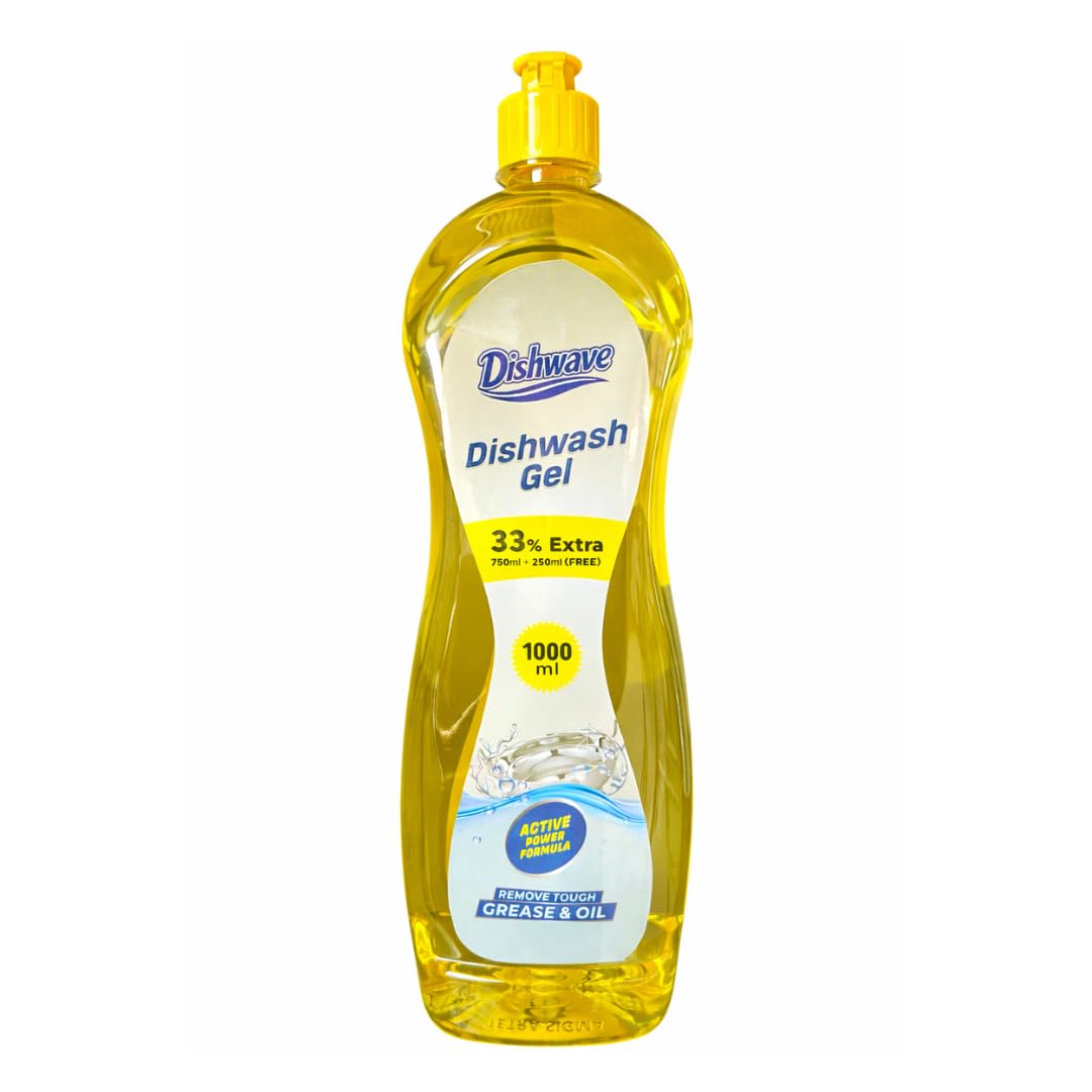 Dishwave Dishwash Gel 1L | Powerful Grease Cutting Formula | Removes Tough Oil & Food Residue | Suitable for Utensils, Cookware & Kitchenware | Lemon | Safe on Hands-image-5
