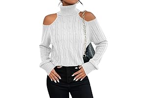 Langwyqu Women's Criss Cross Cold Shoulder Turtleneck Sweater: A Chic and Cozy Fall Essential