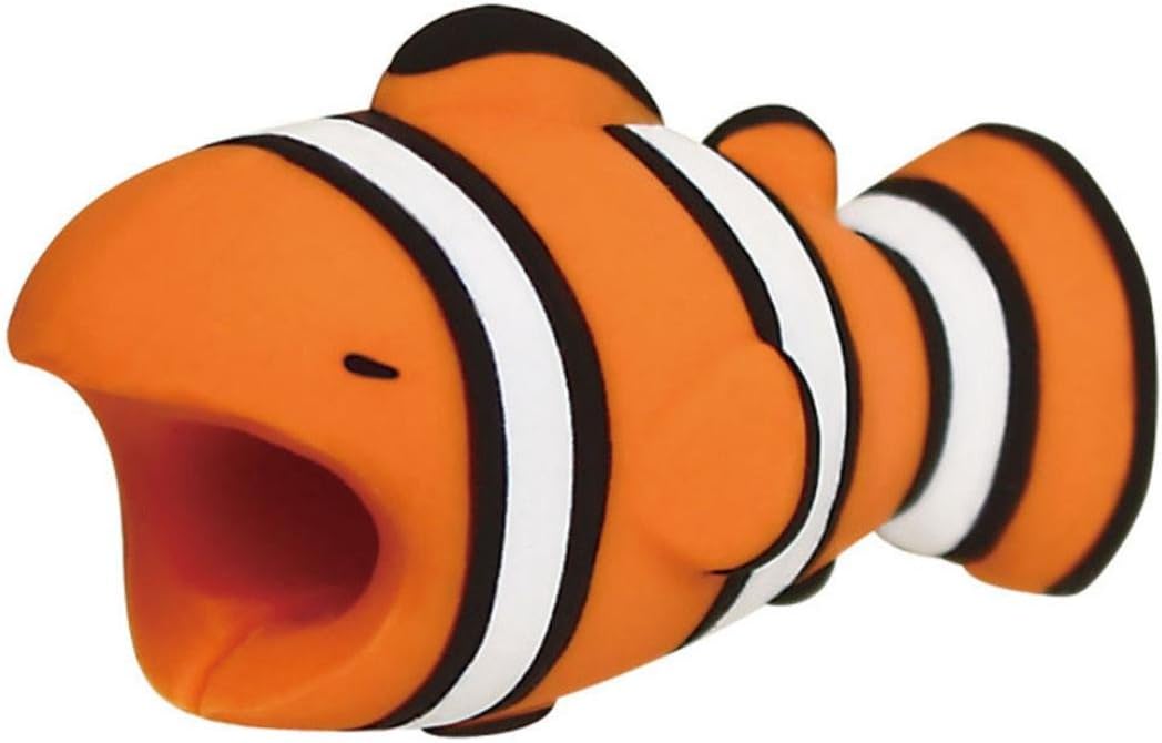 SMILEQ Cable 1pcs Protector Cute Animal For iPhone Shark Bite Mobile Phone Connector Mini Cable Accessory (A Clownfish)