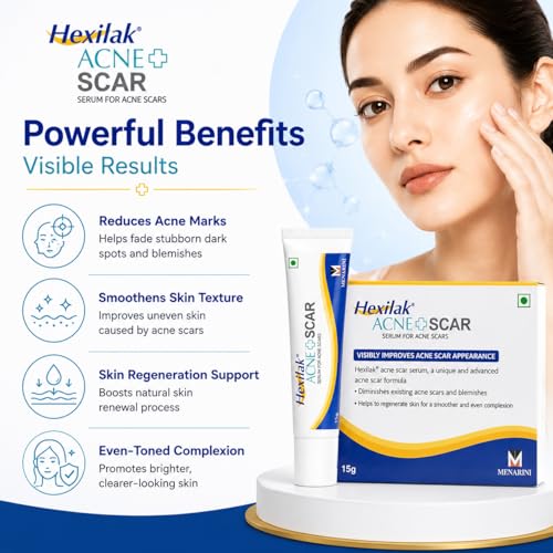 Image of Hexilk Acne Scar Serum - Reducing Acne Scars, Blemishes & Uneven Skin Tone | Promotes Skin Regeneration