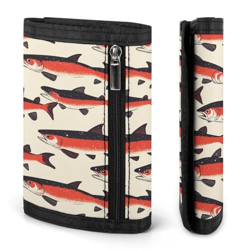 Cute Wild Salmon Trifold Wallets Lightweight RFID Blocking Wallet Credit Card Holder Custom Gifts for Men Women3