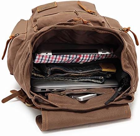 High Capacity Canvas Vintage Backpack - for School Hiking Travel 12-17" Laptop Backapcks for Men Casual Daypacks