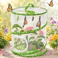Luter Habitat d'Insectes Et De Papillons Élevage Papillon Pop Up Design Cage Pliable Insect Mesh pour l'enseignement des Sciences 30×35cm