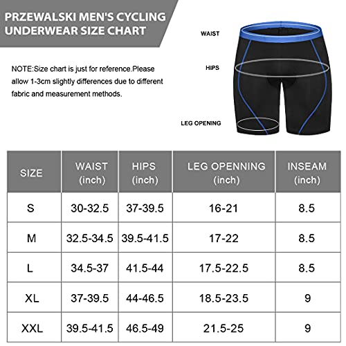Przewalski Mens Cycling Underwear Shorts 4D Padded Bike Undershorts Bicycle Mtb Liner Shorts With Silicone Leg Grippers #TOP4