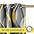 weesire Yellow and Grey Blackout Curtains Modern Striped Decorative 100% Light Blocking Darkening Grommet Yellow Curtain for Living Room Villa, Bedroom Gray and White 2 Panels Set, 52x96 Inches