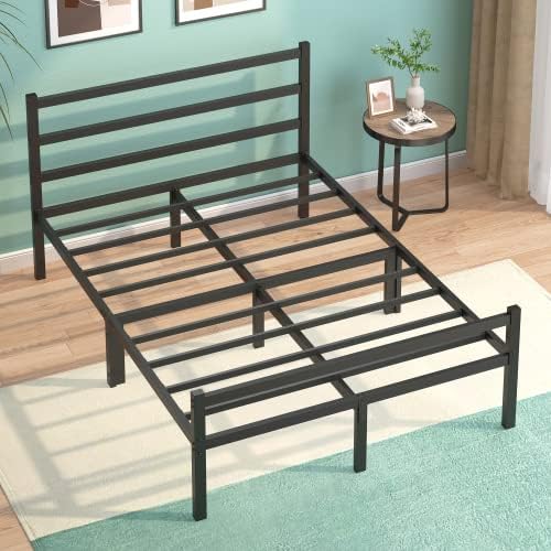 FEMOND Full Bed Frame with Headboard and Footboard, 14 Inch Metal Bed Frame Platform with Storage, Noise Free, Heavy Duty Steel, No Box Spring Needed, Anti-Slip, Easy Assembly (Max Load: 2000lb)