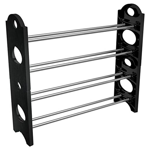 Sorbus Shoe Rack Organizer Storage – Stackable and Detachable – Easy to Assemble – No Tools Required, 4 Shelf
