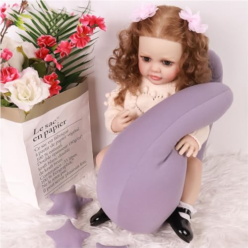YIHANGG Reborn Kleinkind Puppe Realistisch Mädchen 55cm Ganzkörper Silikon Reborn Baby Puppe Tragen Sie Beige Strickwaren 22Zoll Prinzessin Weihnachten Geburtstag Geschenke – Bild 5