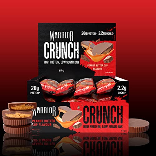 Warrior Crunch Proteinriegel - 20g Protein, Zuckerarm, 12er Pack