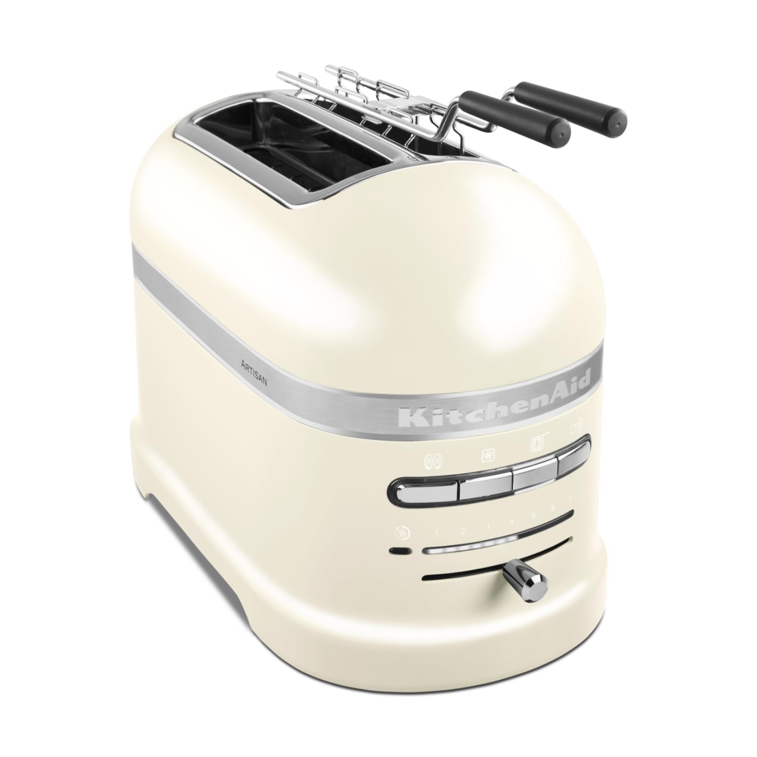 Kitchenaid tostapane - Artisan - Toaster 2 fette con scomparti extra-large e pinze autocentranti - Macchina per Toast con 7 Livelli di Doratura - Retro - Crema