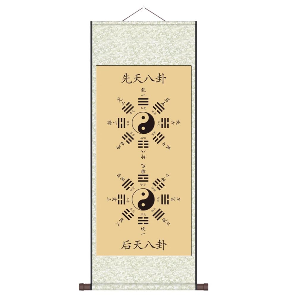 KEXYOAN Bagua Retro Foyer Hanging Painting Office Decoration Scroll