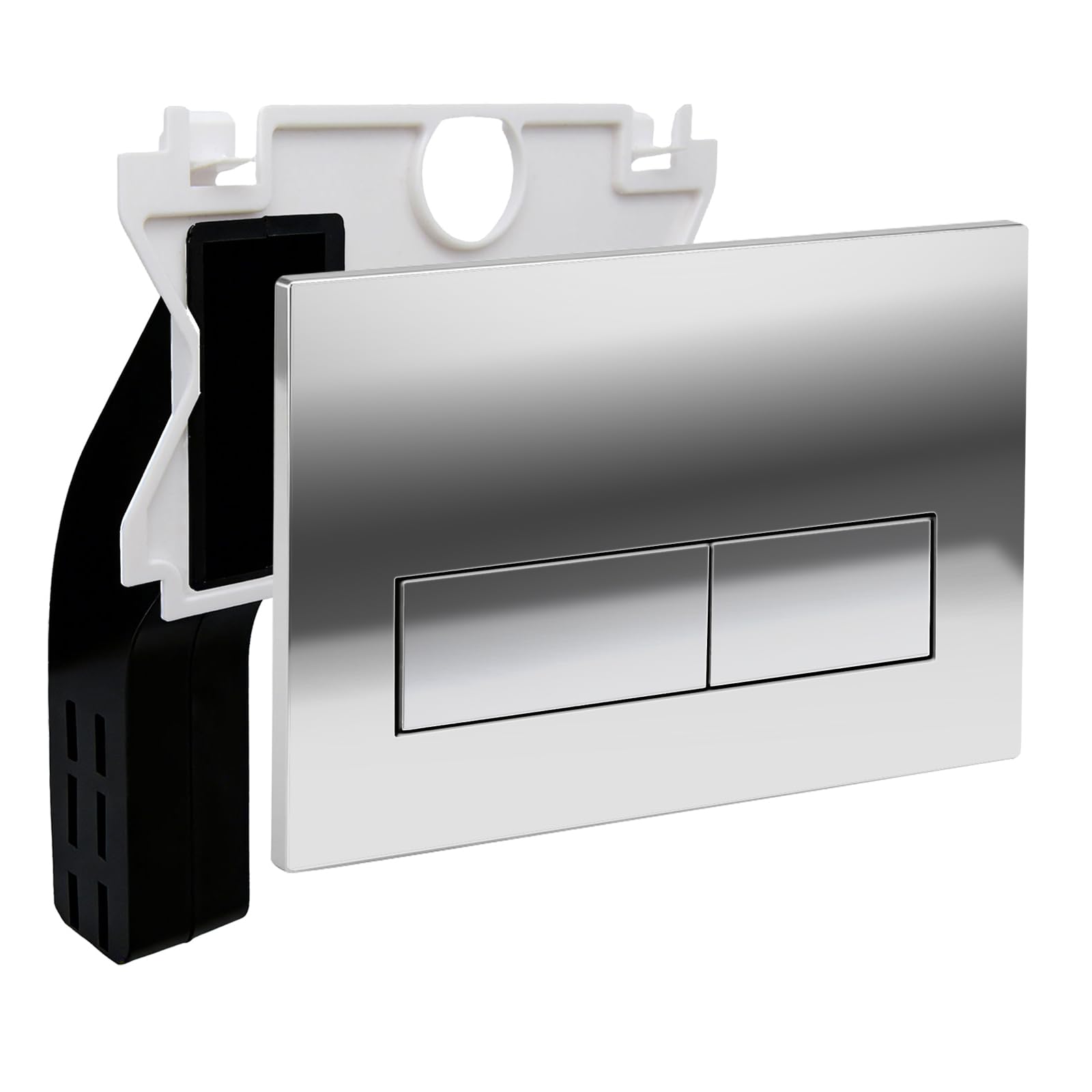 Empyreal Placca Controllo per Geberit Duofix Sigma/Delta/BASIC Cromo | Comando per Doppio Scarico, Portane uno Scivolo di Alimentazione per Pastiglie di Pulizia