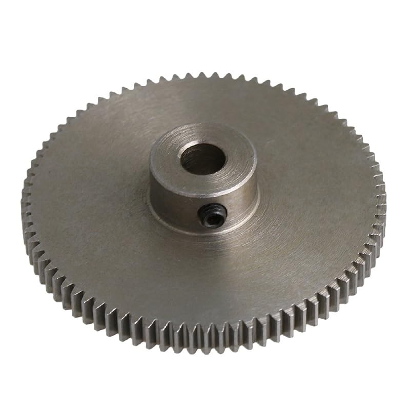 Set di Ingranaggi pignone, Denti dell'ingranaggio Motore Argentato da 41x10x5 mm, 80 Denti, Ruota dentata in Acciaio da 45#, modulo 0,5, Viti Superiori, Diametro del Foro di 5 mm.