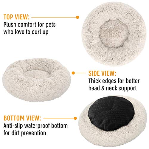 Active Pets Plush Calming Dog Bed, Donut Dog Bed for Small Dogs, Medium & Large, Anti Anxiety Dog Bed, Soft Fuzzy… - Image 5
