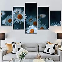 SIGNWIN 5 Panel Canvas Wall Art Modern Art Bohemian Bouquet Colorful Cool Floral Group Multicolor Photography Realism for Home Decorations Ready to Hang - 60