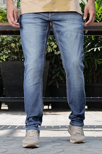 Image of WROGN Men's Slim Fit Jeans | Mid Rise | Jeans for Man
