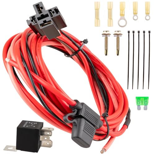 Electric Fuel Pump Relay Kit 40 AMP Waterproof, Heavy Duty Long Wires Relay, Fit 12V Switch Kit P/N 30247