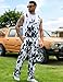 YXLUOKY Cow Print Overalls for Men Animal Pants Fall Jumpsuit Bibs Coveralls(Cow Print,XL)
