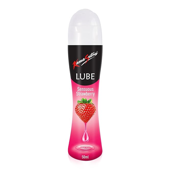 KAMA SUTRA Lube Strawberry Personal Lubricant for Men & Women – 50 ml | Water based lube | Compatible with condoms | Easy to wash off | Convenient for use at Rs. 149