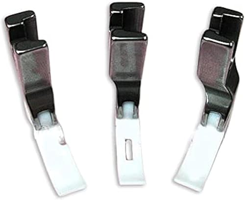 Cutex Juego de pies con cremallera estrecha de teflón de vástago alto, prensatelas centrales, izquierdo y derecho