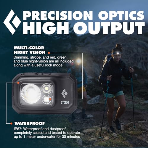 BLACK DIAMOND Storm 450 Headlamp, AAA Powered, Dimmable, Bright, BD Black - Image 3