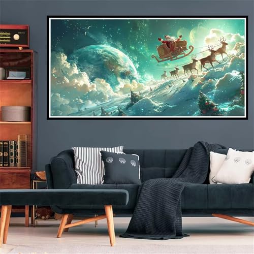 5D Diamond Painting Natale Diamond Painting Kit Completo Cervo Diamond Painting Grandi Dimensioni 70x140cm, Full Diamantini Crystal Art Bambini Painting Kit for Home Wall Decor, Regalo Donna Z-1276