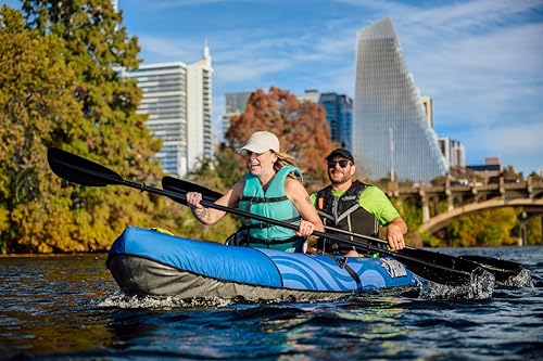 Pelican iESCAPE 110 Inflatable Convertible Kayak - Recreational Single or Tandem Kayak - Compact, Stable and Fun All in One - Transport Bag & Pump Included - 11 ft - Blue - image 5